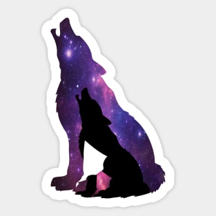 Dazzling Black Wolf Sings Sticker